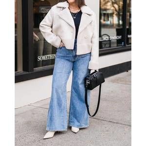 NEW DAZE far out high rise wide leg jeans in blue